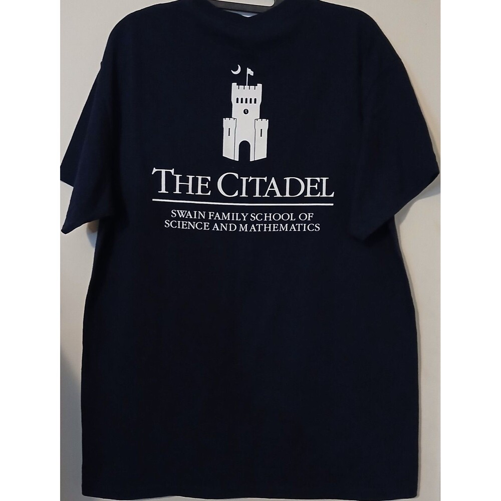 THE CITADEL T Shirt Men L Swain School Science Mathematics College Navy Tee